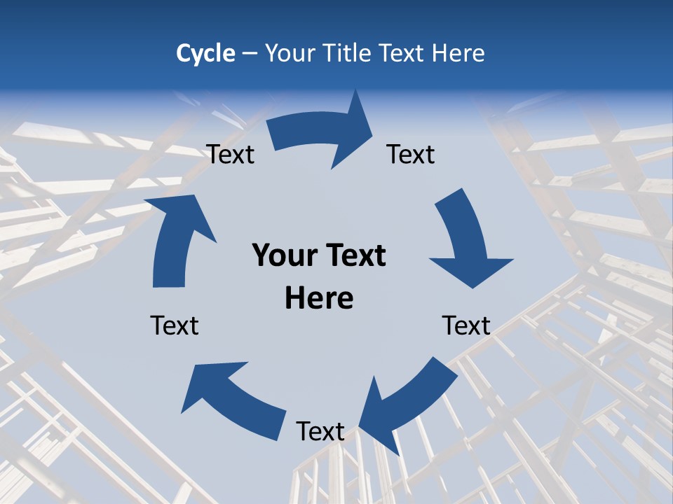 New Residential Construction Home Framing Against A Deep Blue Sky. PowerPoint Template