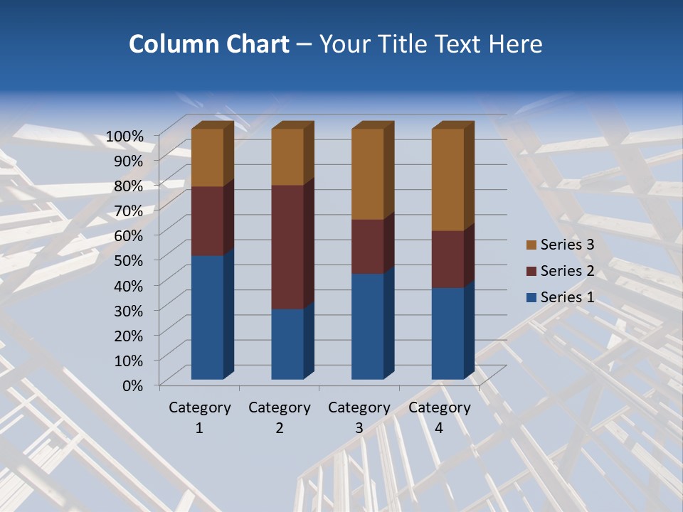New Residential Construction Home Framing Against A Deep Blue Sky. PowerPoint Template