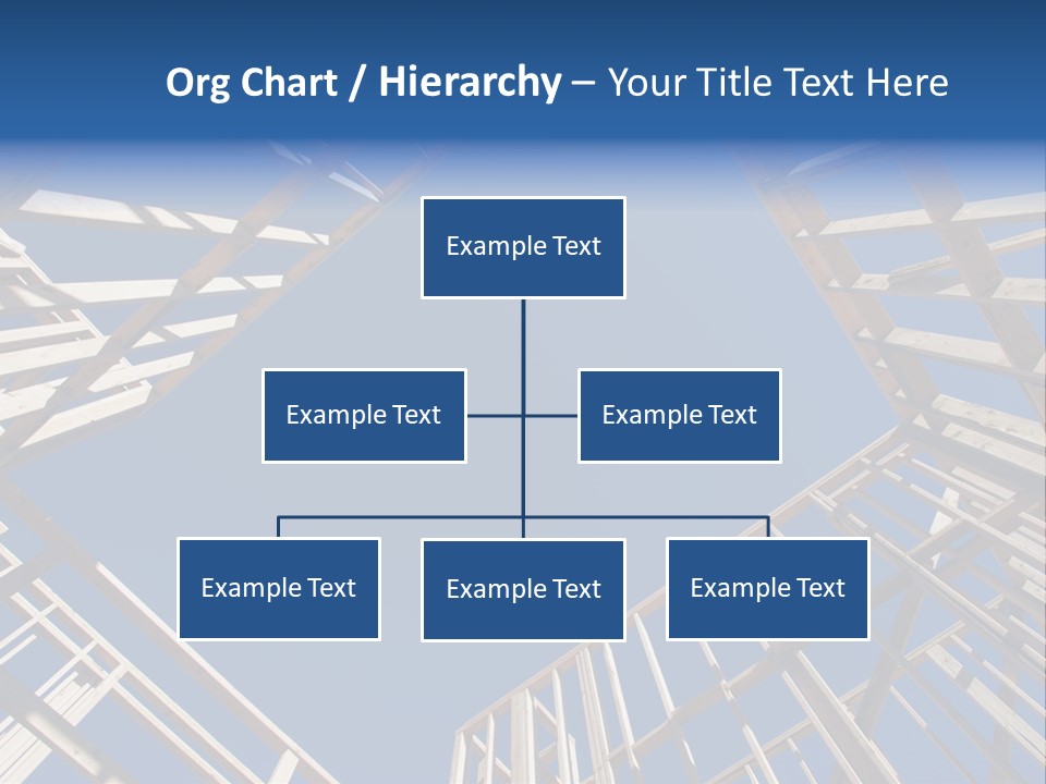 New Residential Construction Home Framing Against A Deep Blue Sky. PowerPoint Template
