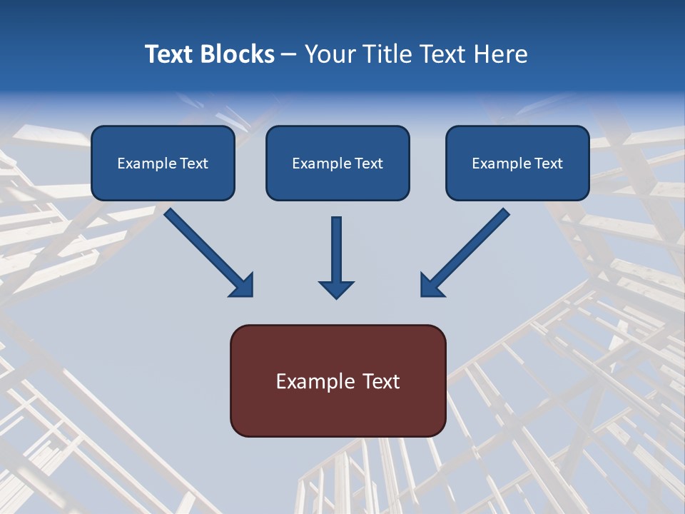 New Residential Construction Home Framing Against A Deep Blue Sky. PowerPoint Template