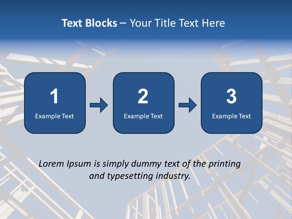 New Residential Construction Home Framing Against A Deep Blue Sky. PowerPoint Template