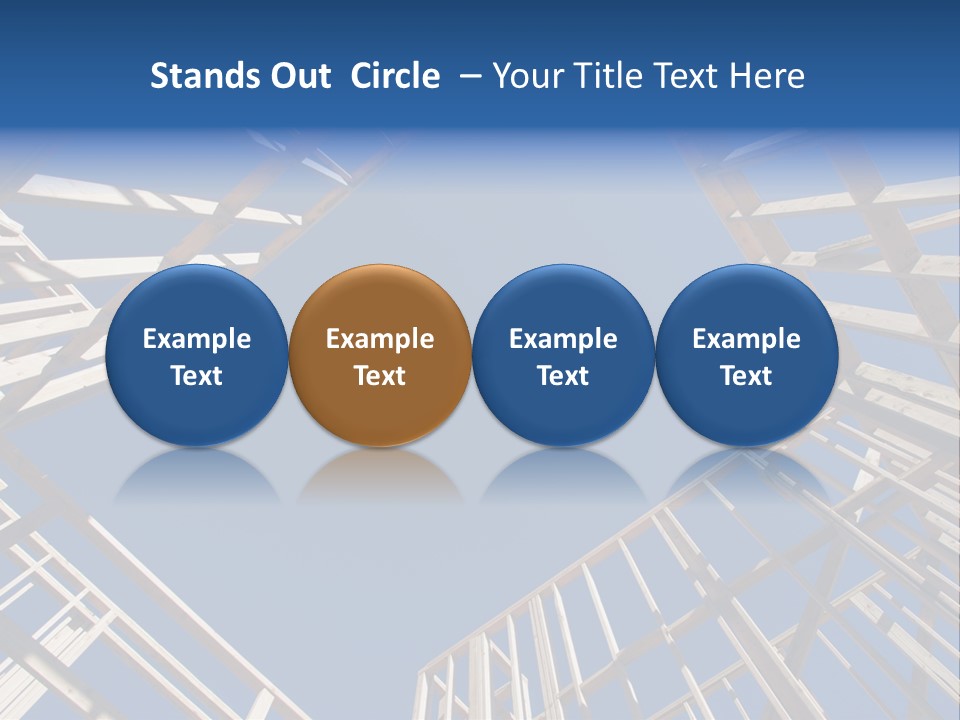 New Residential Construction Home Framing Against A Deep Blue Sky. PowerPoint Template