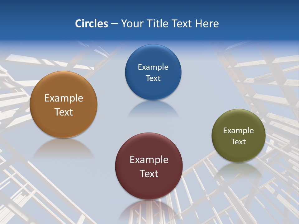 New Residential Construction Home Framing Against A Deep Blue Sky. PowerPoint Template