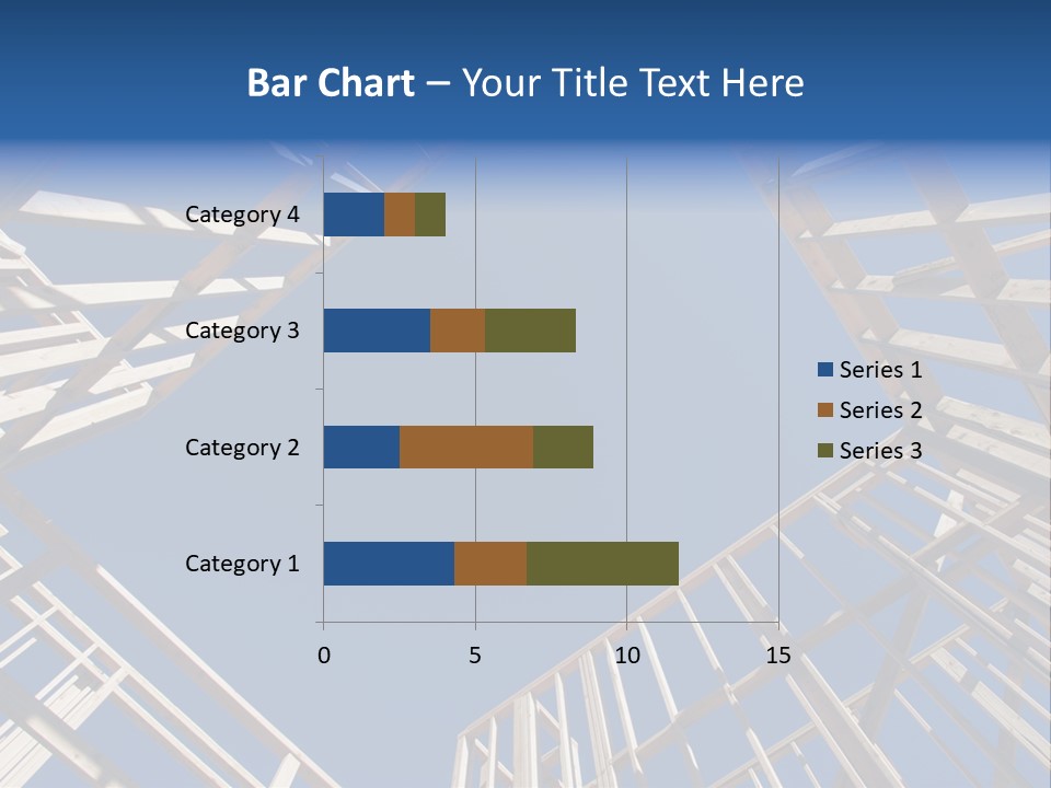 New Residential Construction Home Framing Against A Deep Blue Sky. PowerPoint Template