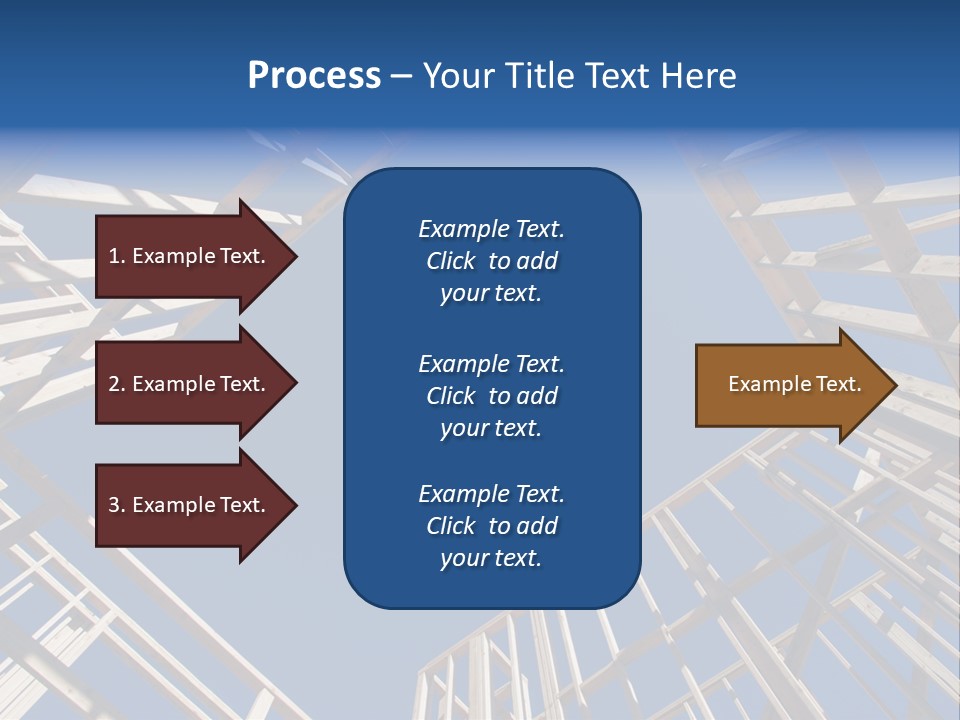 New Residential Construction Home Framing Against A Deep Blue Sky. PowerPoint Template