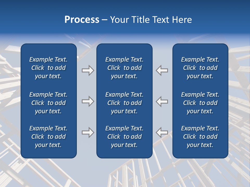 New Residential Construction Home Framing Against A Deep Blue Sky. PowerPoint Template