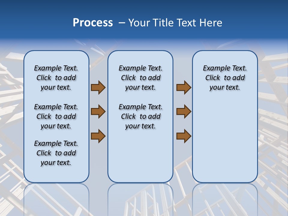 New Residential Construction Home Framing Against A Deep Blue Sky. PowerPoint Template