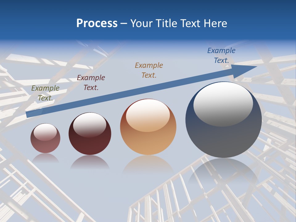 New Residential Construction Home Framing Against A Deep Blue Sky. PowerPoint Template