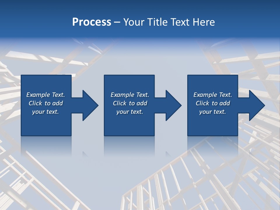 New Residential Construction Home Framing Against A Deep Blue Sky. PowerPoint Template