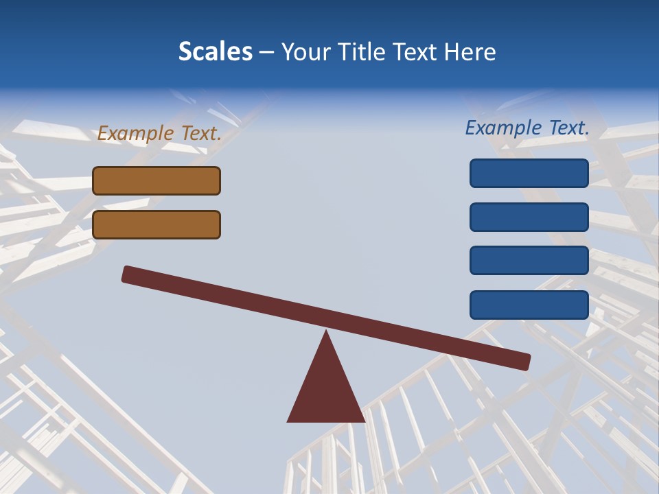 New Residential Construction Home Framing Against A Deep Blue Sky. PowerPoint Template