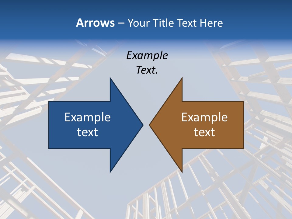 New Residential Construction Home Framing Against A Deep Blue Sky. PowerPoint Template