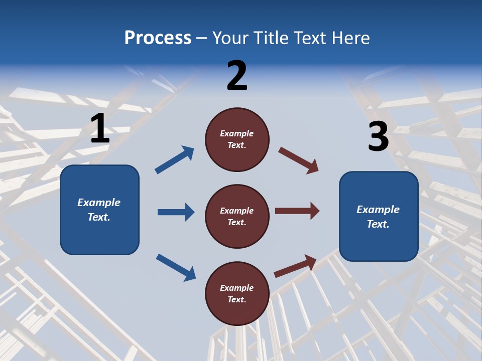 New Residential Construction Home Framing Against A Deep Blue Sky. PowerPoint Template