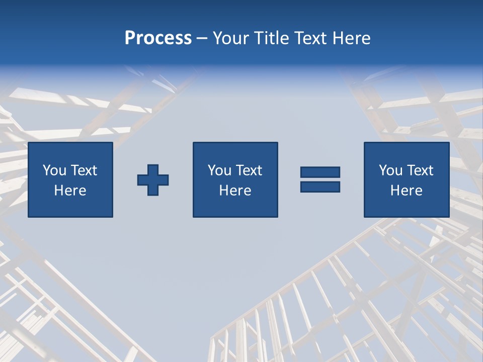 New Residential Construction Home Framing Against A Deep Blue Sky. PowerPoint Template