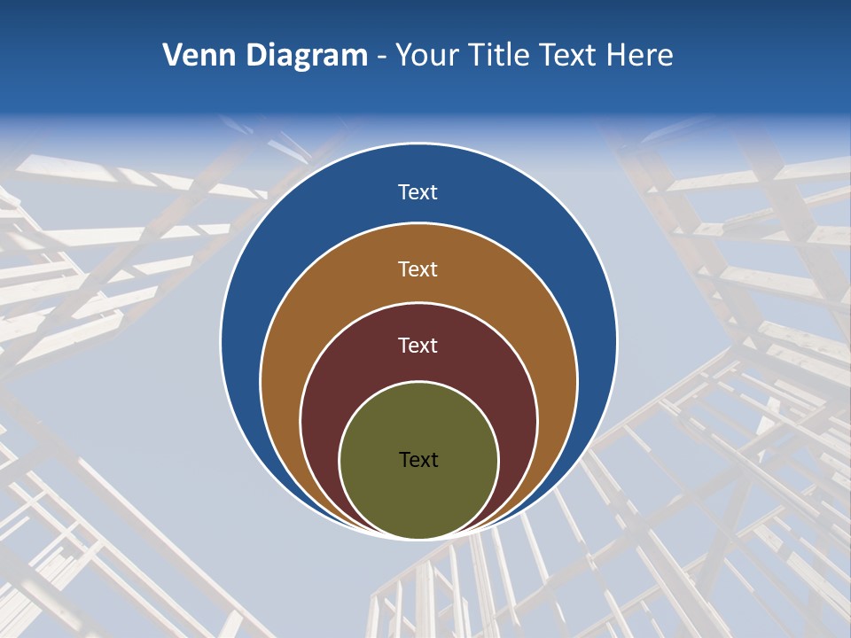 New Residential Construction Home Framing Against A Deep Blue Sky. PowerPoint Template
