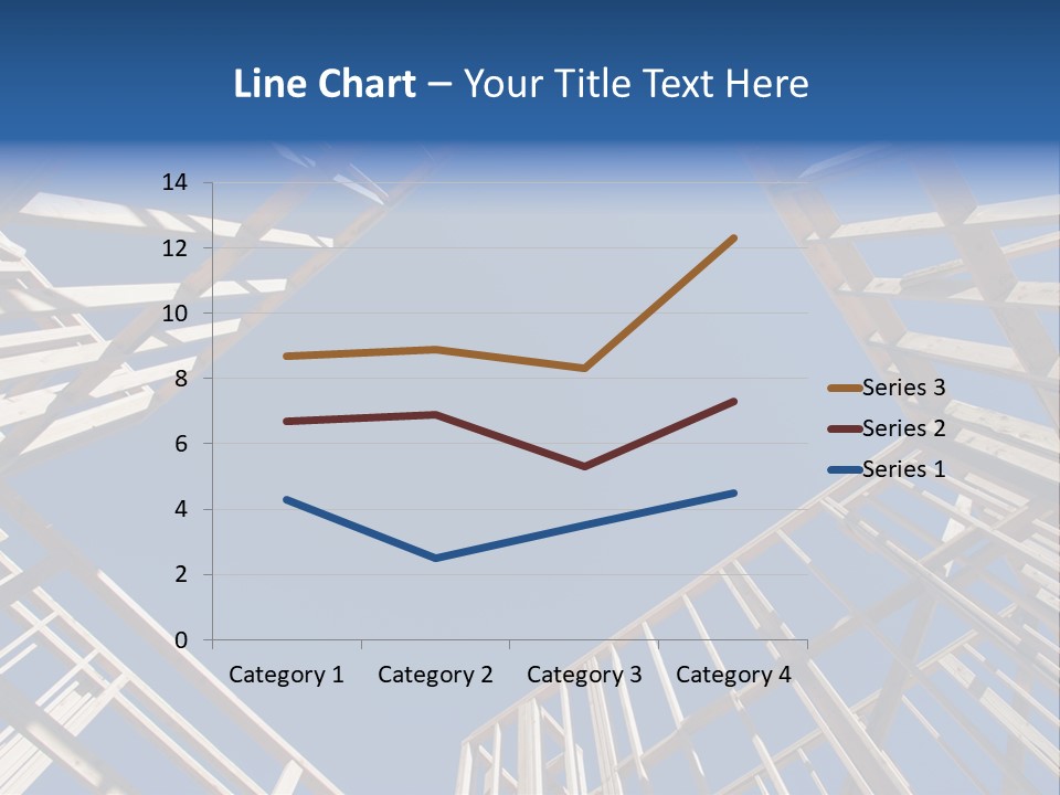 New Residential Construction Home Framing Against A Deep Blue Sky. PowerPoint Template