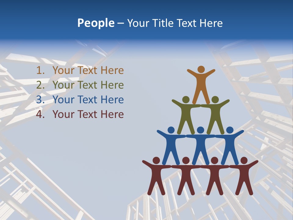 New Residential Construction Home Framing Against A Deep Blue Sky. PowerPoint Template