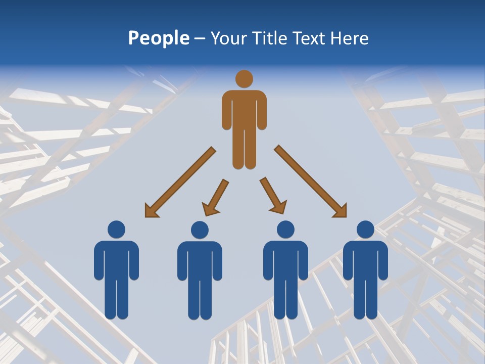 New Residential Construction Home Framing Against A Deep Blue Sky. PowerPoint Template