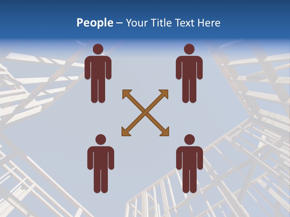 New Residential Construction Home Framing Against A Deep Blue Sky. PowerPoint Template