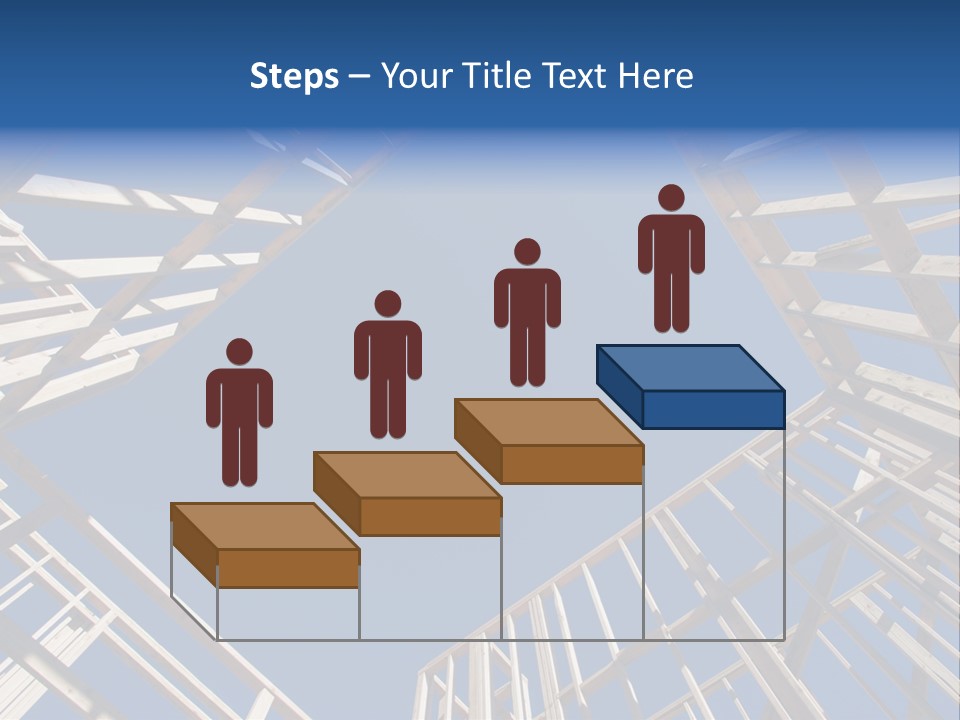 New Residential Construction Home Framing Against A Deep Blue Sky. PowerPoint Template