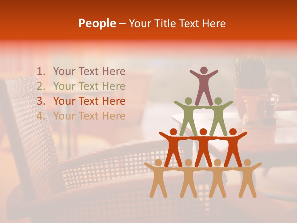 A Table With A Potted Plant On Top Of It PowerPoint Template