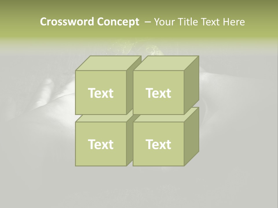 Female Careful Hands Gathering Round A Green Plant. Environmental Conceptual Image. Focus On A Plant. PowerPoint Template