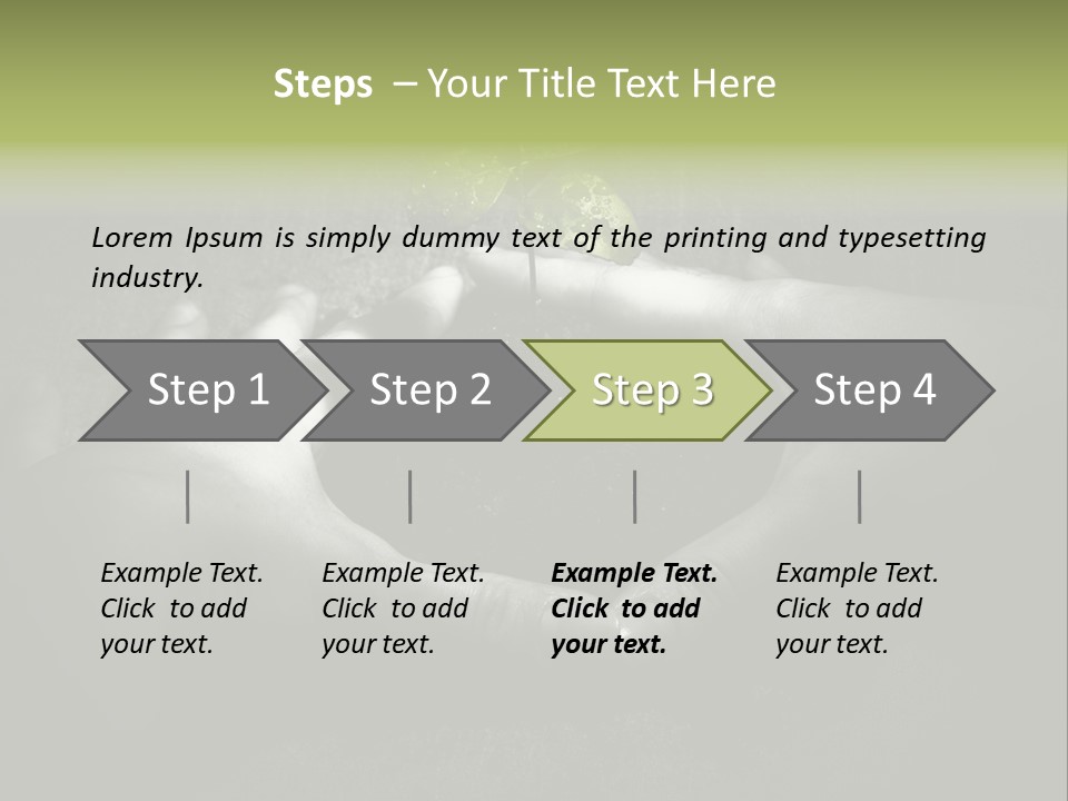 Female Careful Hands Gathering Round A Green Plant. Environmental Conceptual Image. Focus On A Plant. PowerPoint Template