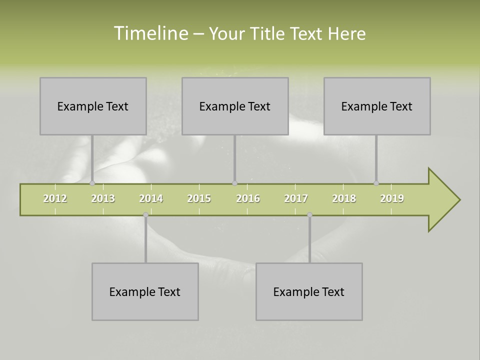 Female Careful Hands Gathering Round A Green Plant. Environmental Conceptual Image. Focus On A Plant. PowerPoint Template