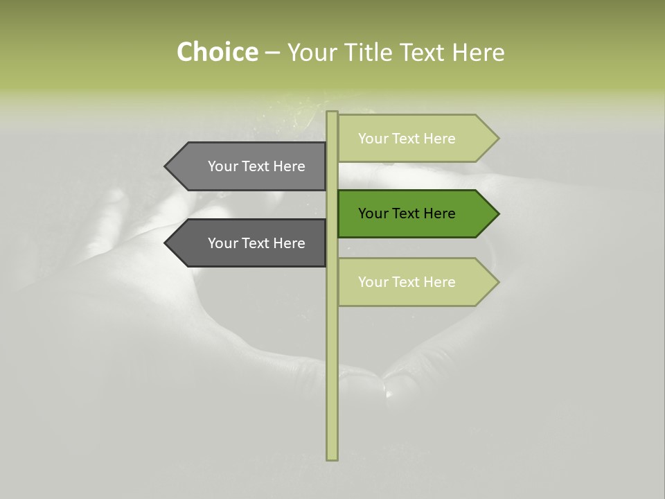 Female Careful Hands Gathering Round A Green Plant. Environmental Conceptual Image. Focus On A Plant. PowerPoint Template