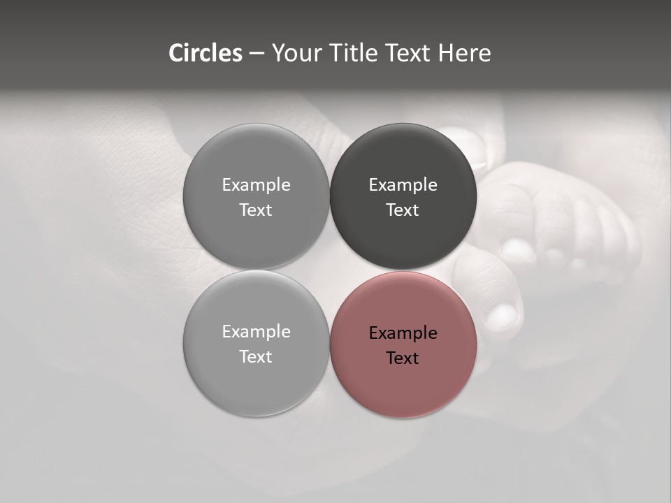 Father Hands Holding Baby's Feet- Sepia Tone, Low Dof PowerPoint Template