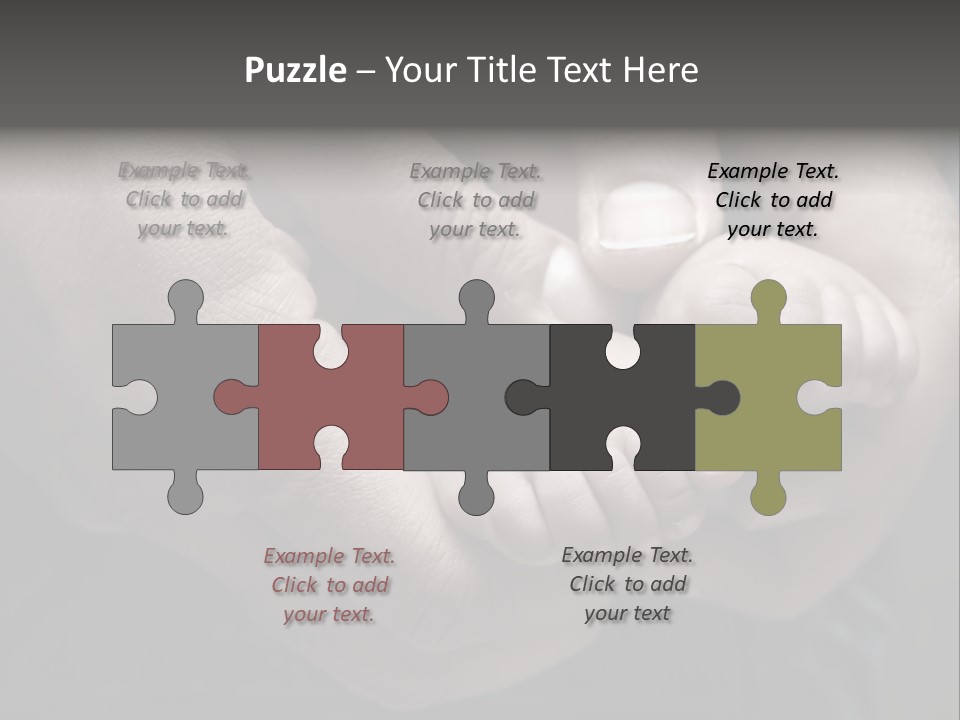 Father Hands Holding Baby's Feet- Sepia Tone, Low Dof PowerPoint Template