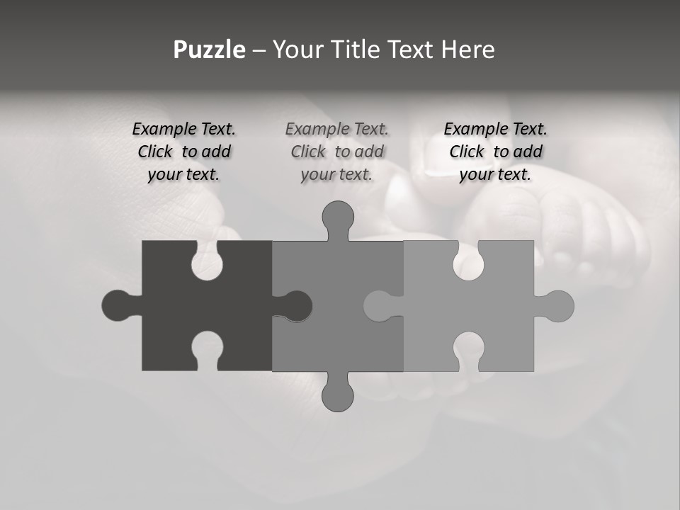 Father Hands Holding Baby's Feet- Sepia Tone, Low Dof PowerPoint Template