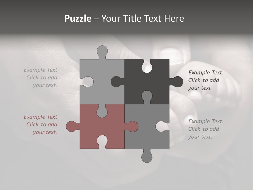 Father Hands Holding Baby's Feet- Sepia Tone, Low Dof PowerPoint Template