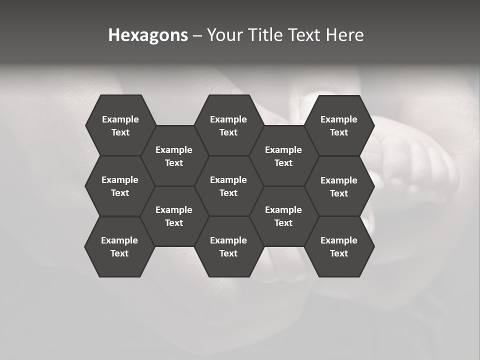 Father Hands Holding Baby's Feet- Sepia Tone, Low Dof PowerPoint Template