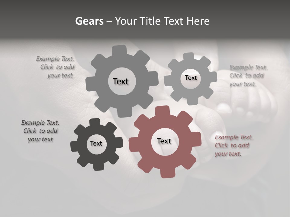 Father Hands Holding Baby's Feet- Sepia Tone, Low Dof PowerPoint Template