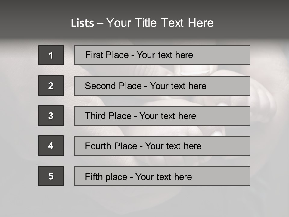 Father Hands Holding Baby's Feet- Sepia Tone, Low Dof PowerPoint Template
