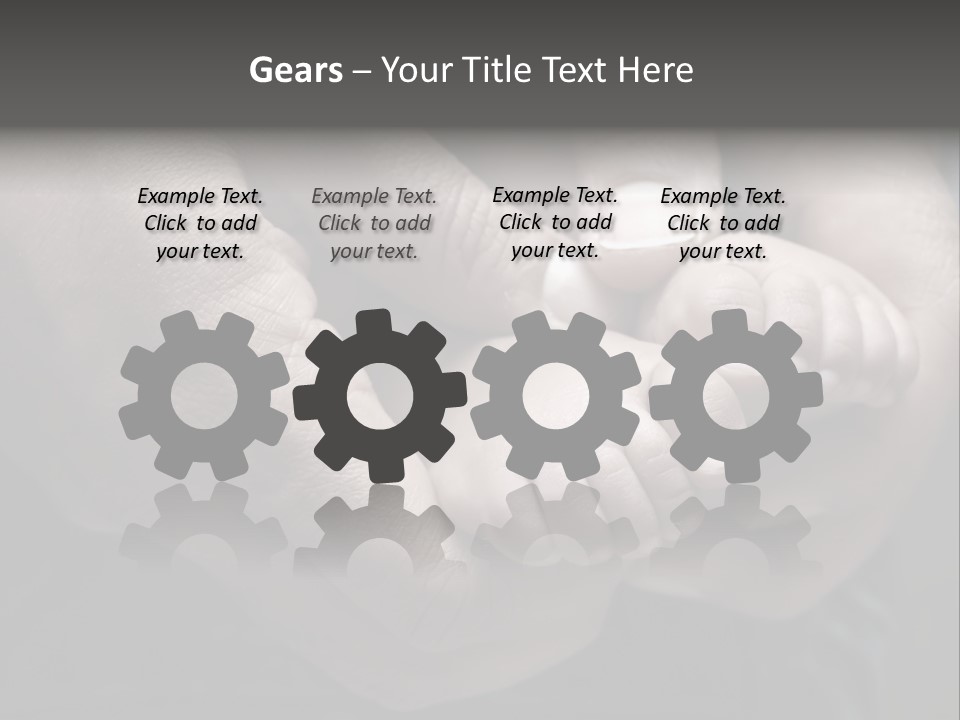 Father Hands Holding Baby's Feet- Sepia Tone, Low Dof PowerPoint Template