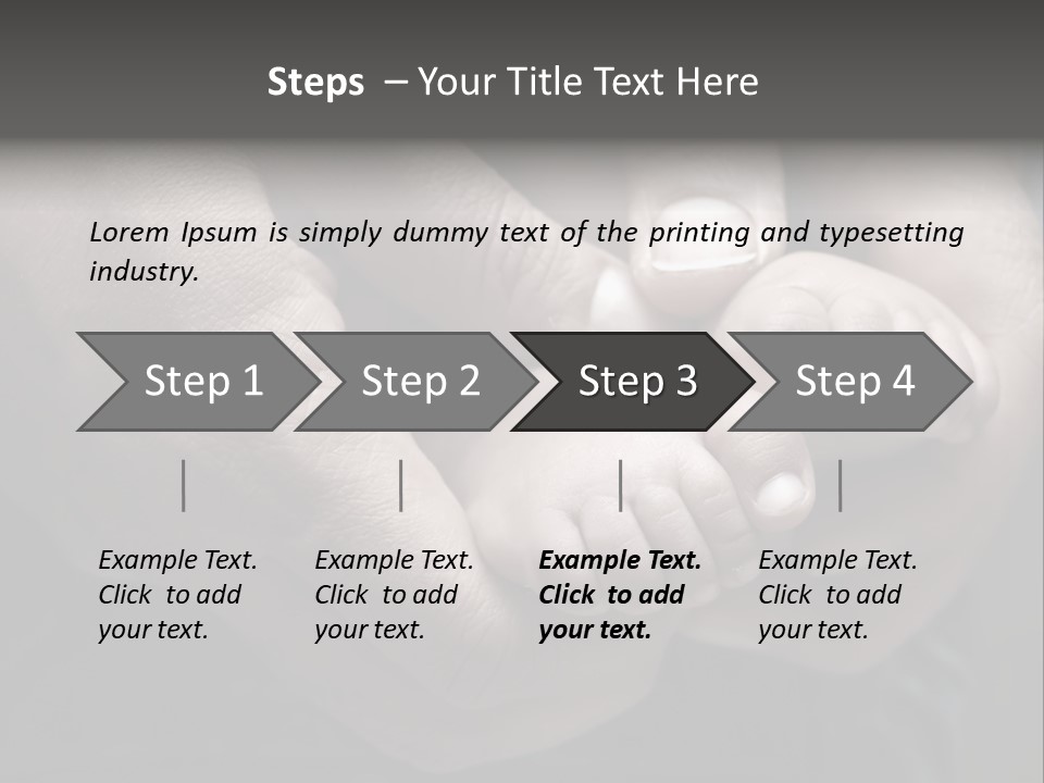Father Hands Holding Baby's Feet- Sepia Tone, Low Dof PowerPoint Template