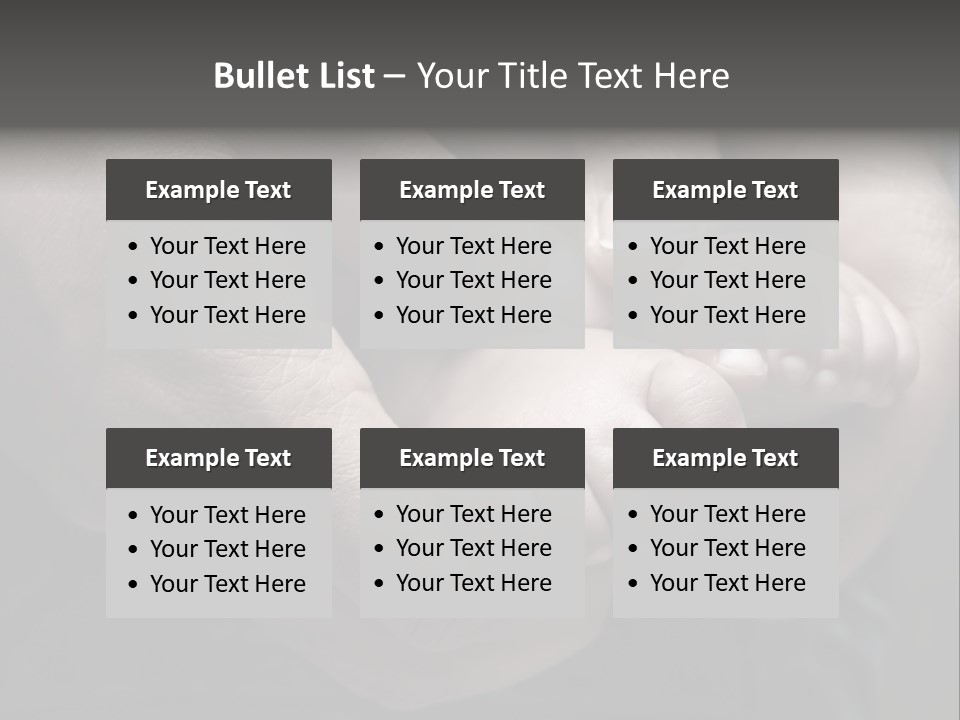 Father Hands Holding Baby's Feet- Sepia Tone, Low Dof PowerPoint Template