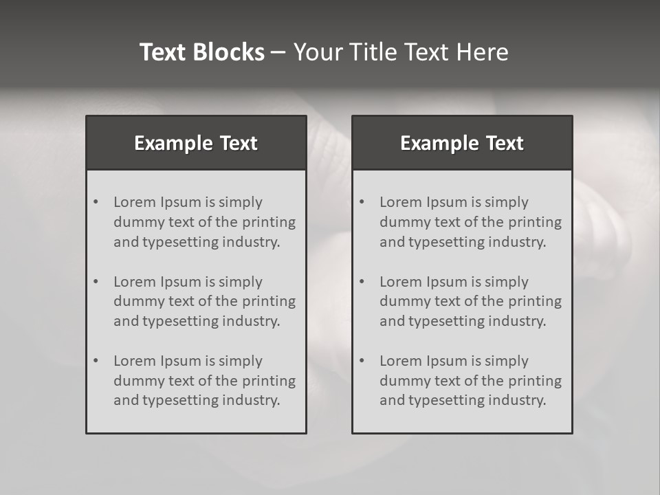 Father Hands Holding Baby's Feet- Sepia Tone, Low Dof PowerPoint Template