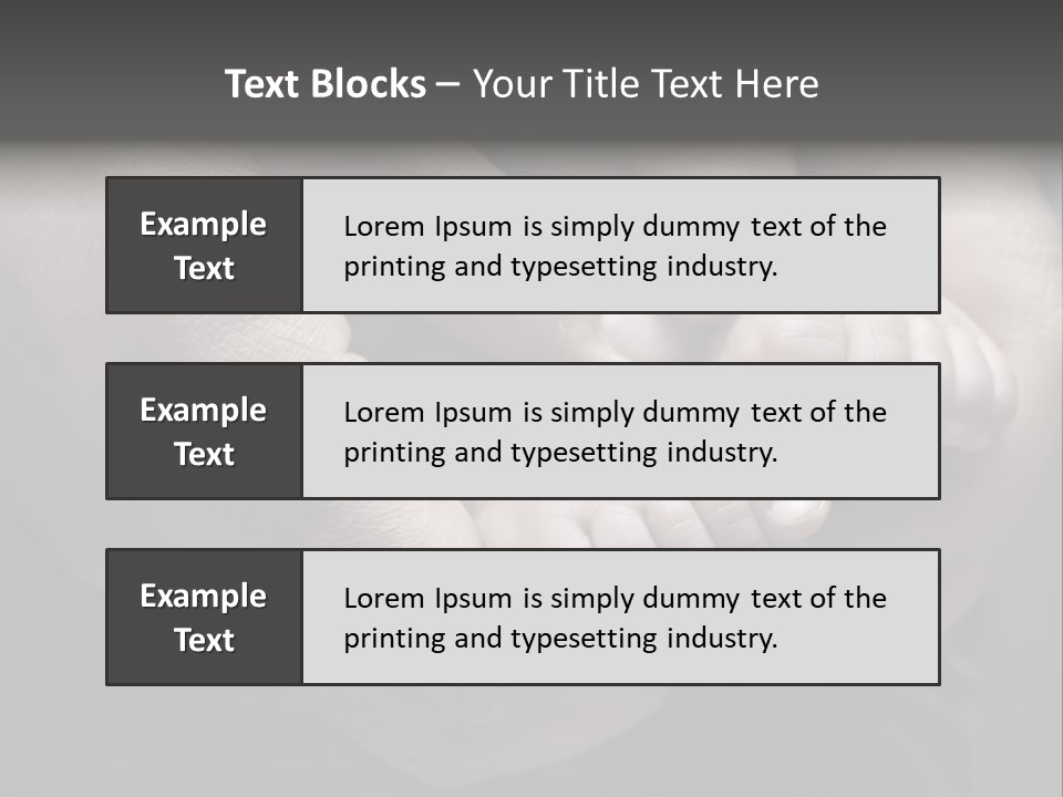 Father Hands Holding Baby's Feet- Sepia Tone, Low Dof PowerPoint Template