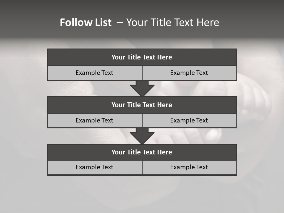 Father Hands Holding Baby's Feet- Sepia Tone, Low Dof PowerPoint Template