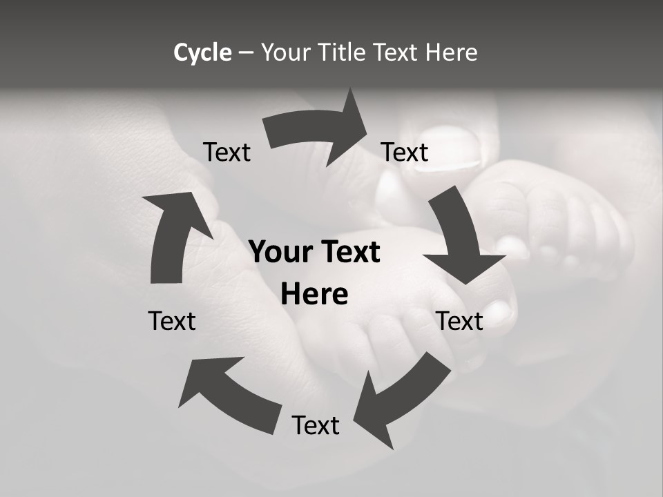 Father Hands Holding Baby's Feet- Sepia Tone, Low Dof PowerPoint Template