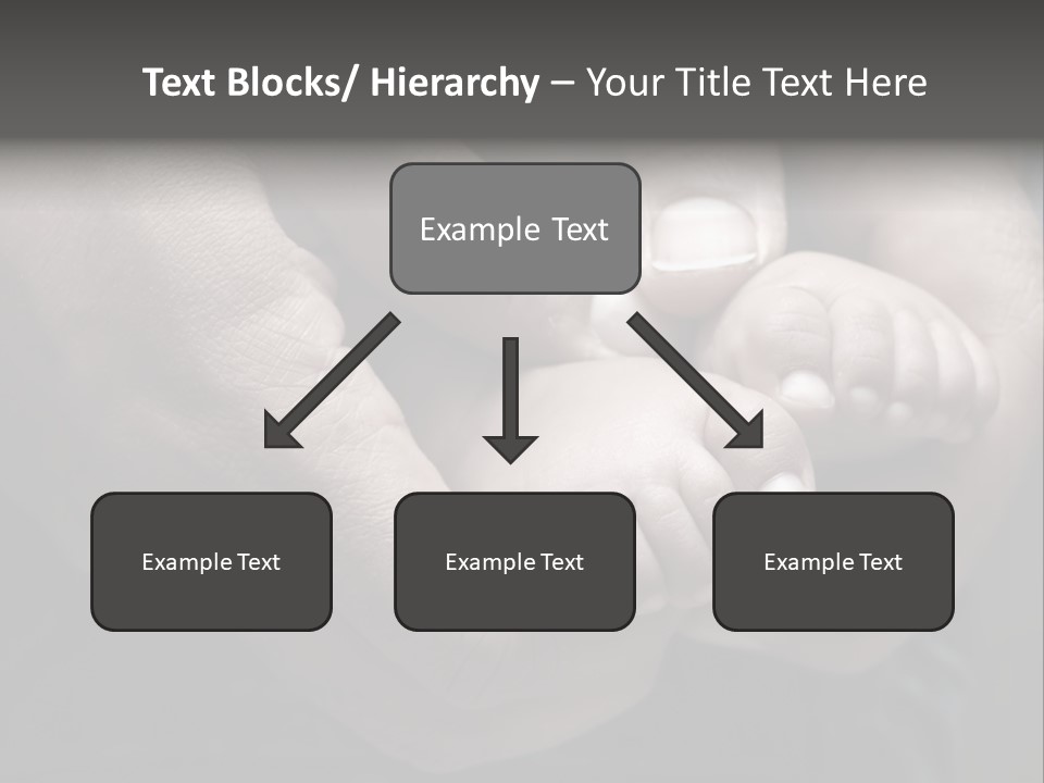 Father Hands Holding Baby's Feet- Sepia Tone, Low Dof PowerPoint Template