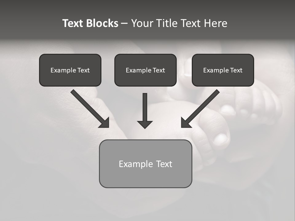 Father Hands Holding Baby's Feet- Sepia Tone, Low Dof PowerPoint Template