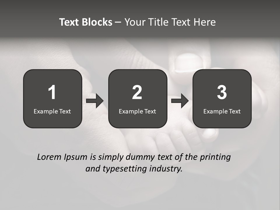Father Hands Holding Baby's Feet- Sepia Tone, Low Dof PowerPoint Template