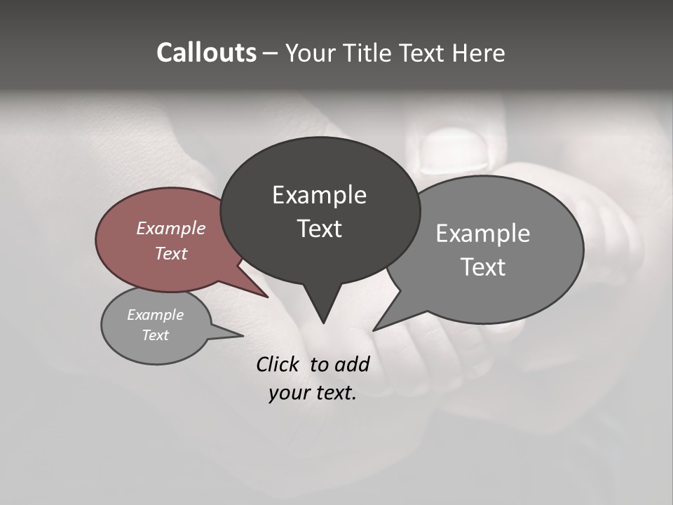 Father Hands Holding Baby's Feet- Sepia Tone, Low Dof PowerPoint Template