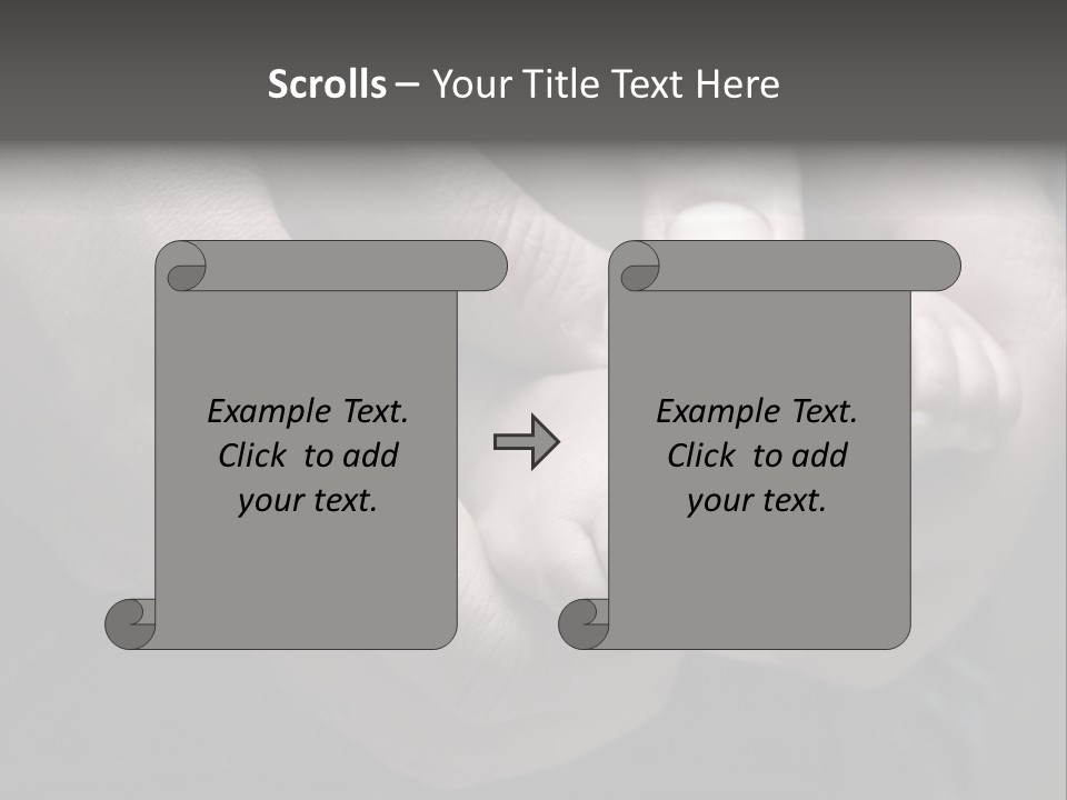 Father Hands Holding Baby's Feet- Sepia Tone, Low Dof PowerPoint Template