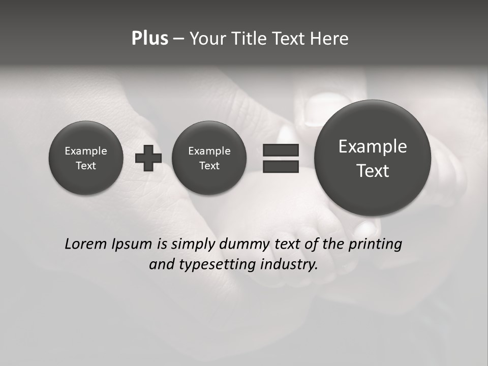 Father Hands Holding Baby's Feet- Sepia Tone, Low Dof PowerPoint Template