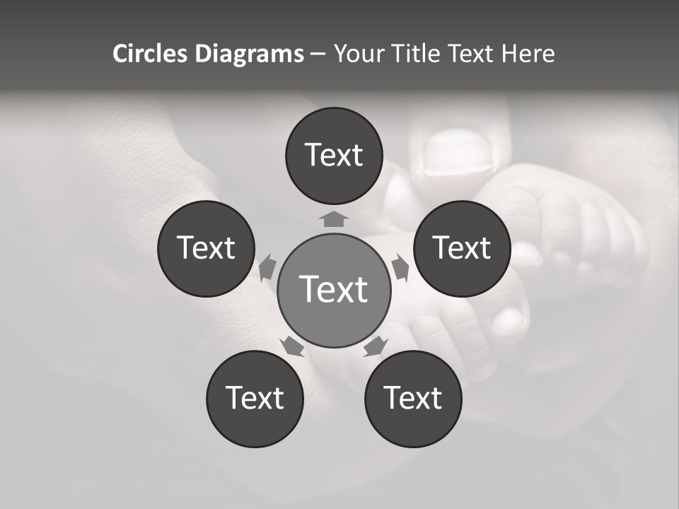 Father Hands Holding Baby's Feet- Sepia Tone, Low Dof PowerPoint Template