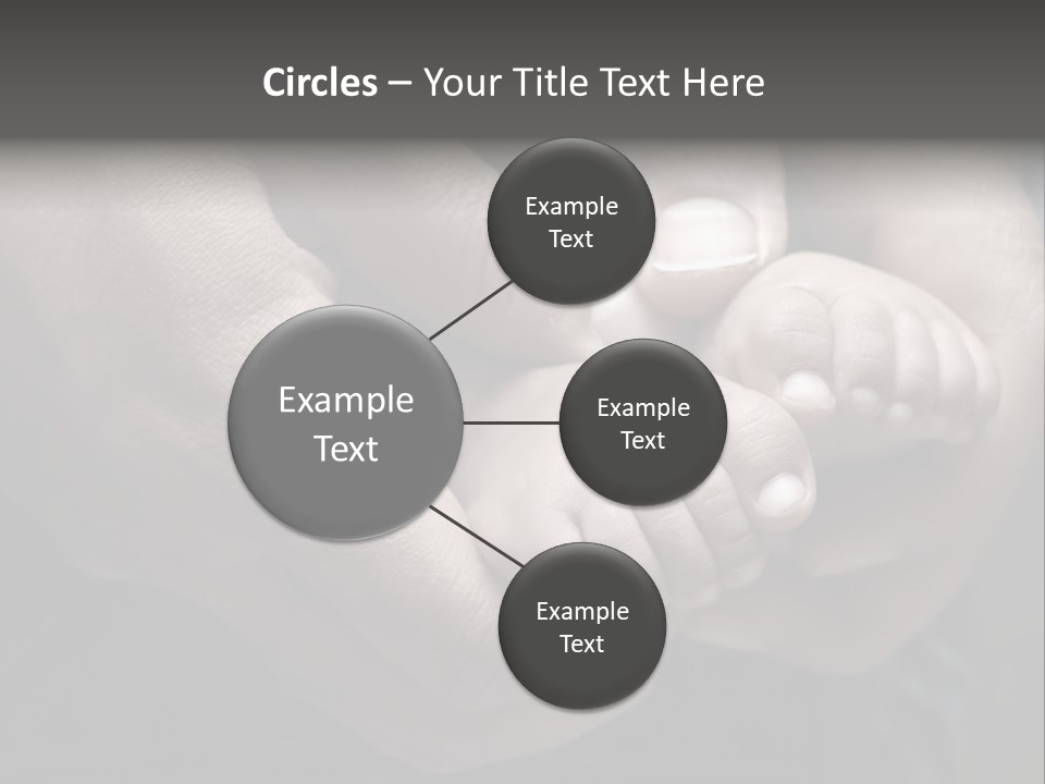 Father Hands Holding Baby's Feet- Sepia Tone, Low Dof PowerPoint Template